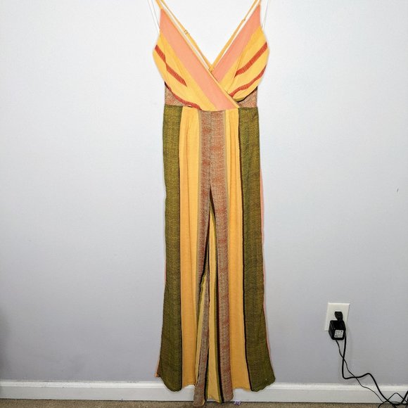 Lulu's Yellow Beach Club Striped Wide-Leg Jumpsuit - Picture 2 of 14